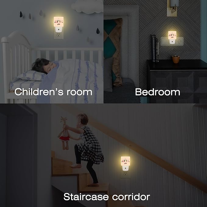 Valentine's Day Dachshund Dogs Night Light for Kids, Two Love Dachshunds Night Light Plug in with Dusk to Dawn Sensor,0.5w Energy Saving Nightlight for Hallway Stairway Kitchen Bedroom
