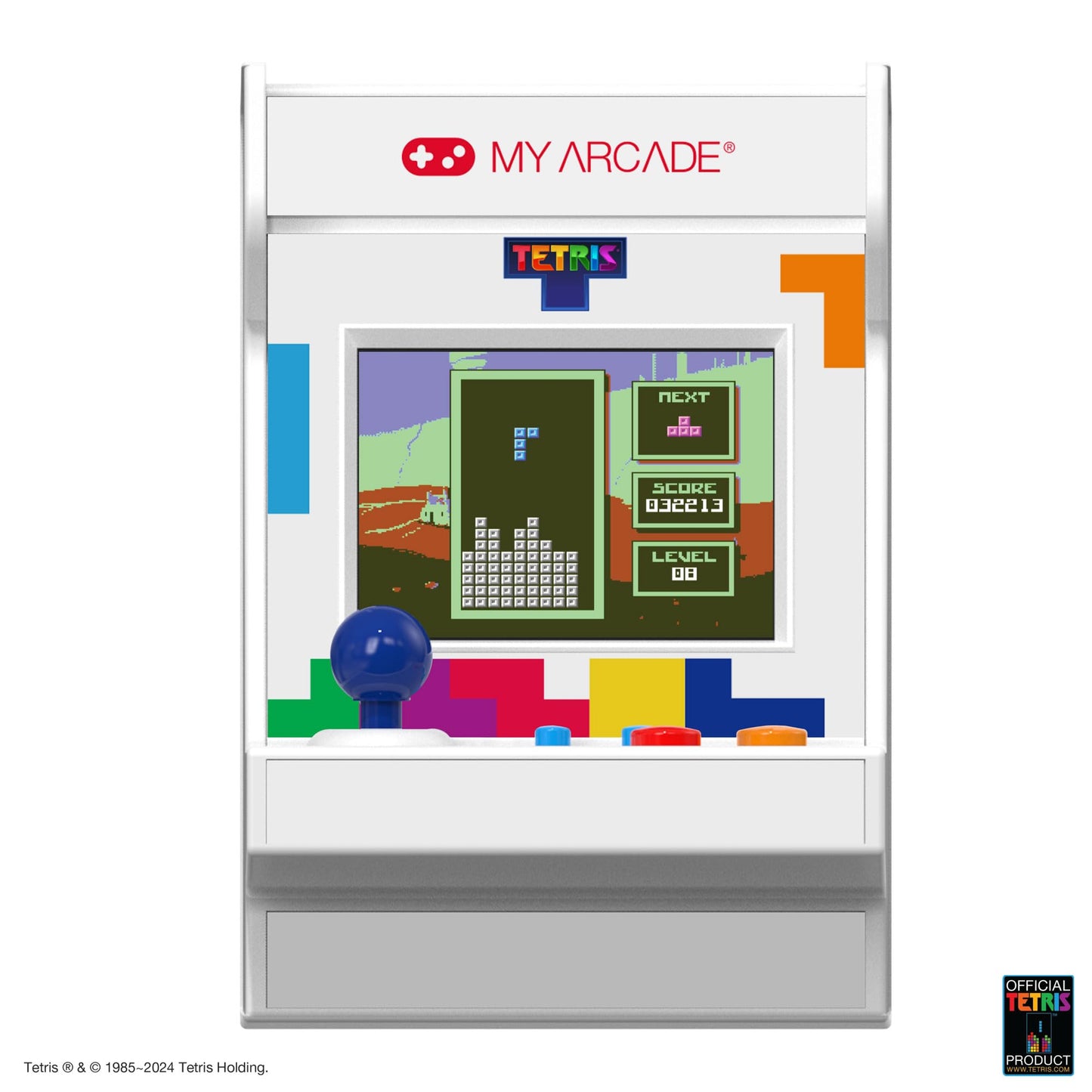 MY ARCADE Tetris Pico Player: Toys for Kids, 3.7" Fully Playable Portable Tiny Arcade Machine with 101 Retro Games, 2" Screen Color Display, Small