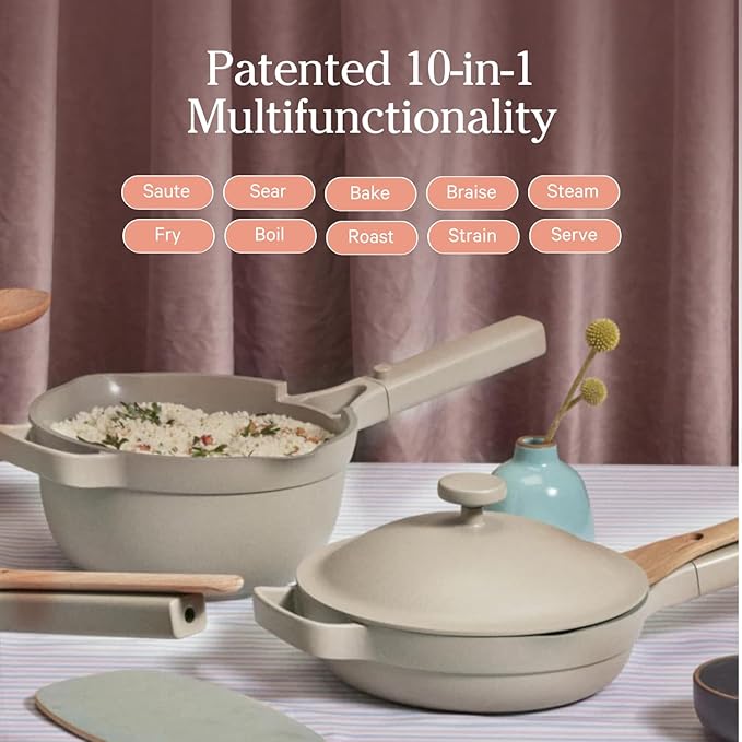 Our Place Mini Always Pan & Mini Perfect Pot Bundle | Multi-Functional Cookware Set Replaces 18 Pieces | Blue Salt