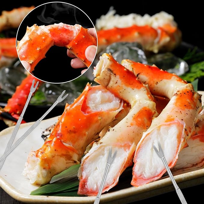 Zhehao Lobster Crackers and Picks Set Seafood Party Dinner Supplies Stainless Steel Crab Leg Tool with Seafood Fork and Bag Heavy Duty Nut Cracker Set Opener Shellfish for Kitchen Restaurant(21 Pcs)