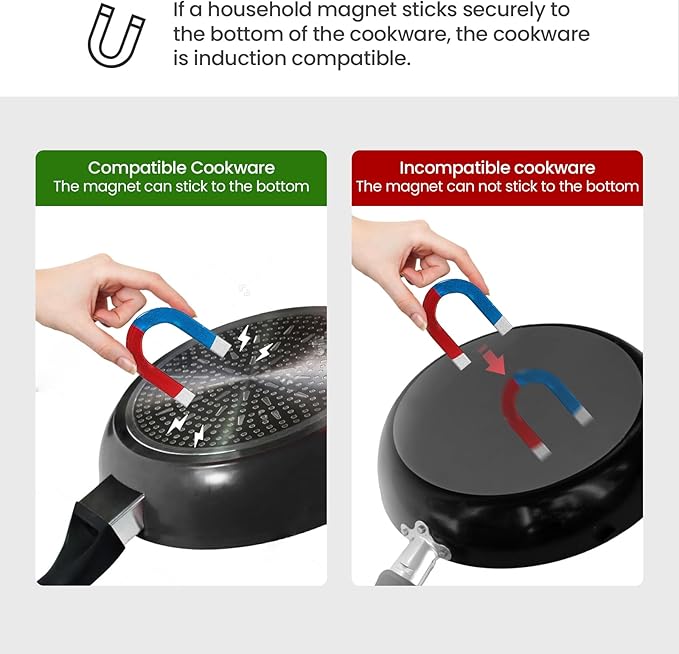 Portable Induction Cooktop 1500W with Grill Pan & Rack, Sensor Touch Hot Plate for Countertop, 6 Temp Levels, Auto Shut-Off, LED Display, Pot Detection, Electric Burner for Indoor BBQ & Cooking