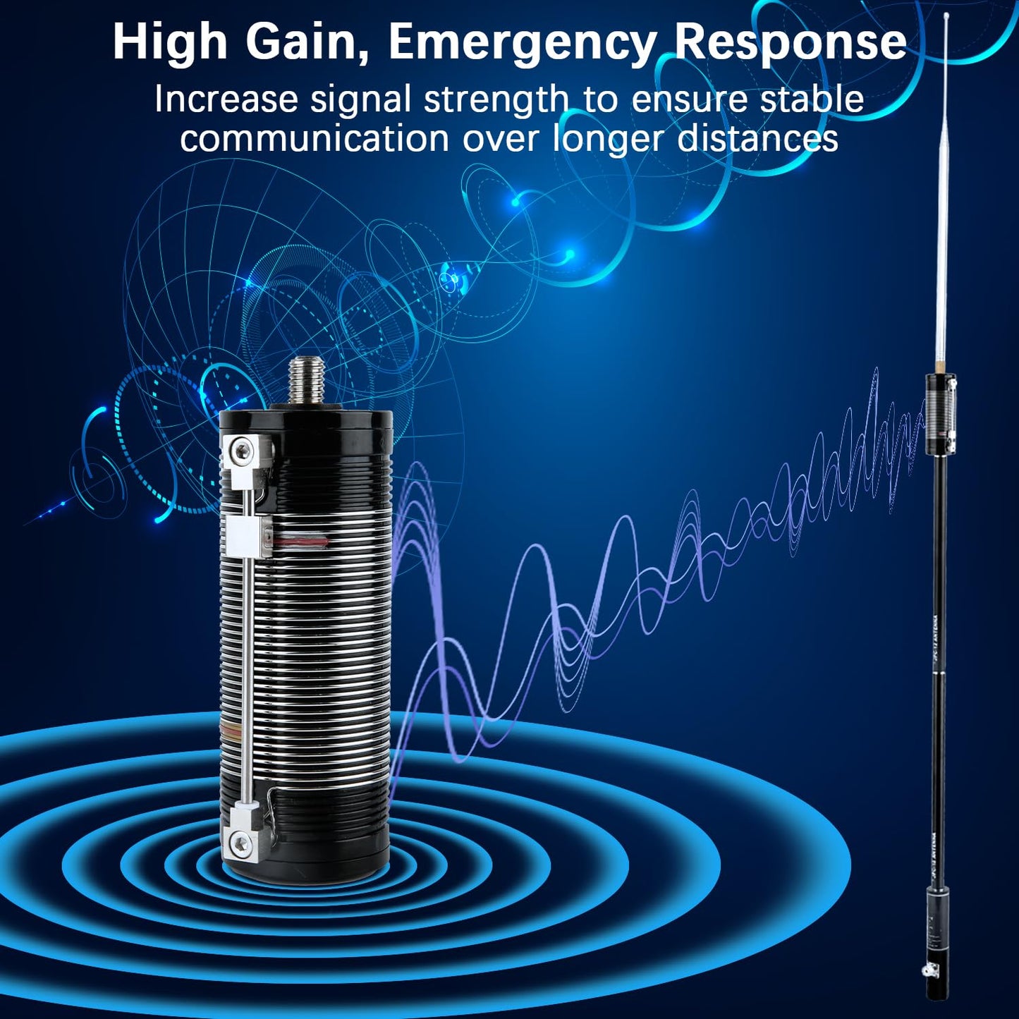 JPC-7 Portable HF Antenna for Ham Radio 7MHz-50MHz, 100W High Gain Radio Shortwave Waterproof Vertical Antenna with Slide Regulator,Suitable for Field/Emergency/Training/Outdoor