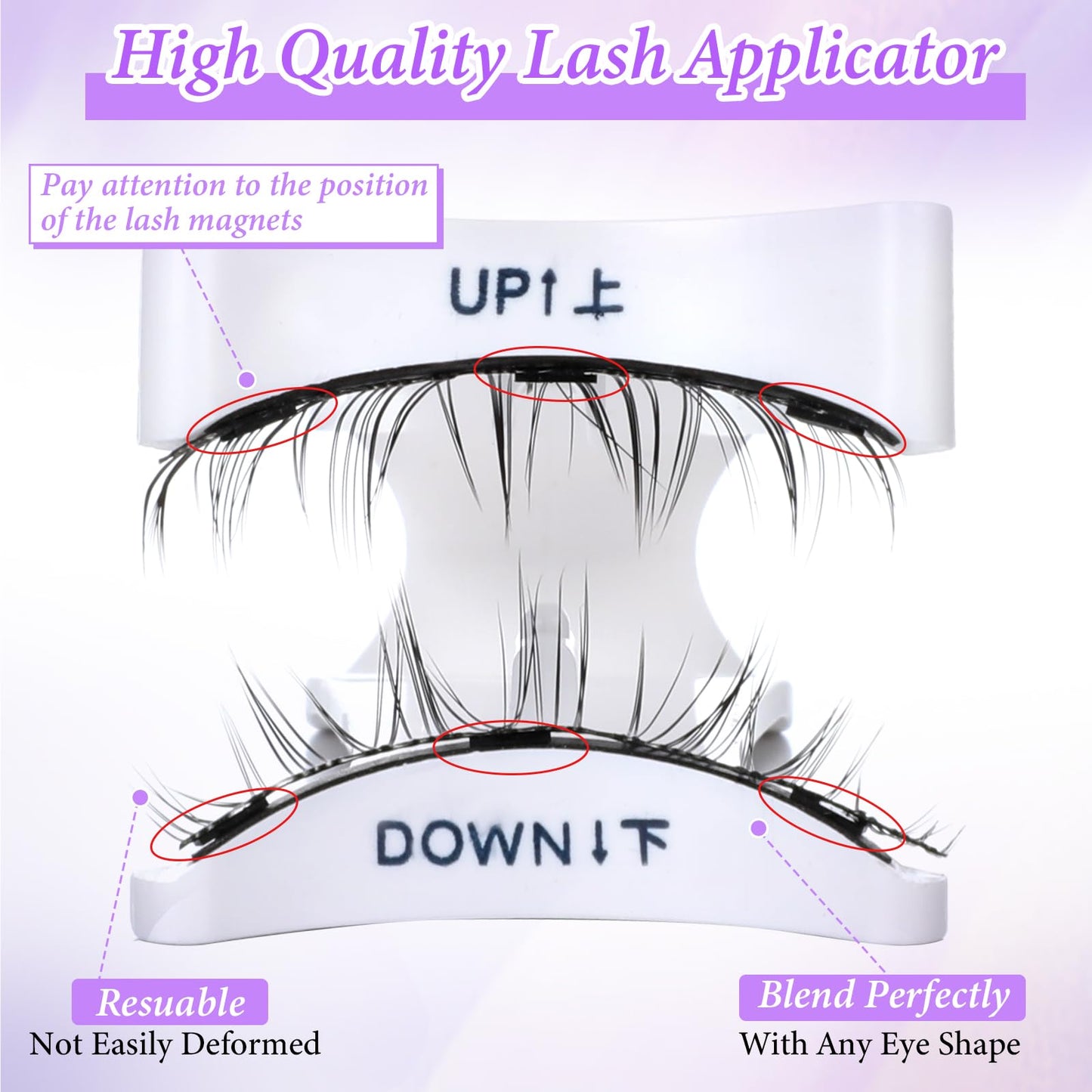 Magnetic Eyelashes with Applicator Reusable Magnetic Lashes No Glue Needed MagneticEyelashes without Eyeliner Cat Eye Natural Lo