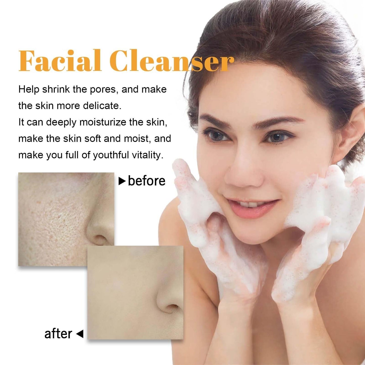 Axnzp 2 Pcs Turmeric Face Wash With Brush, Deep Cleansing Exfoliating Glow Wash Turmeric Facial Cleanser for Women All Skin.