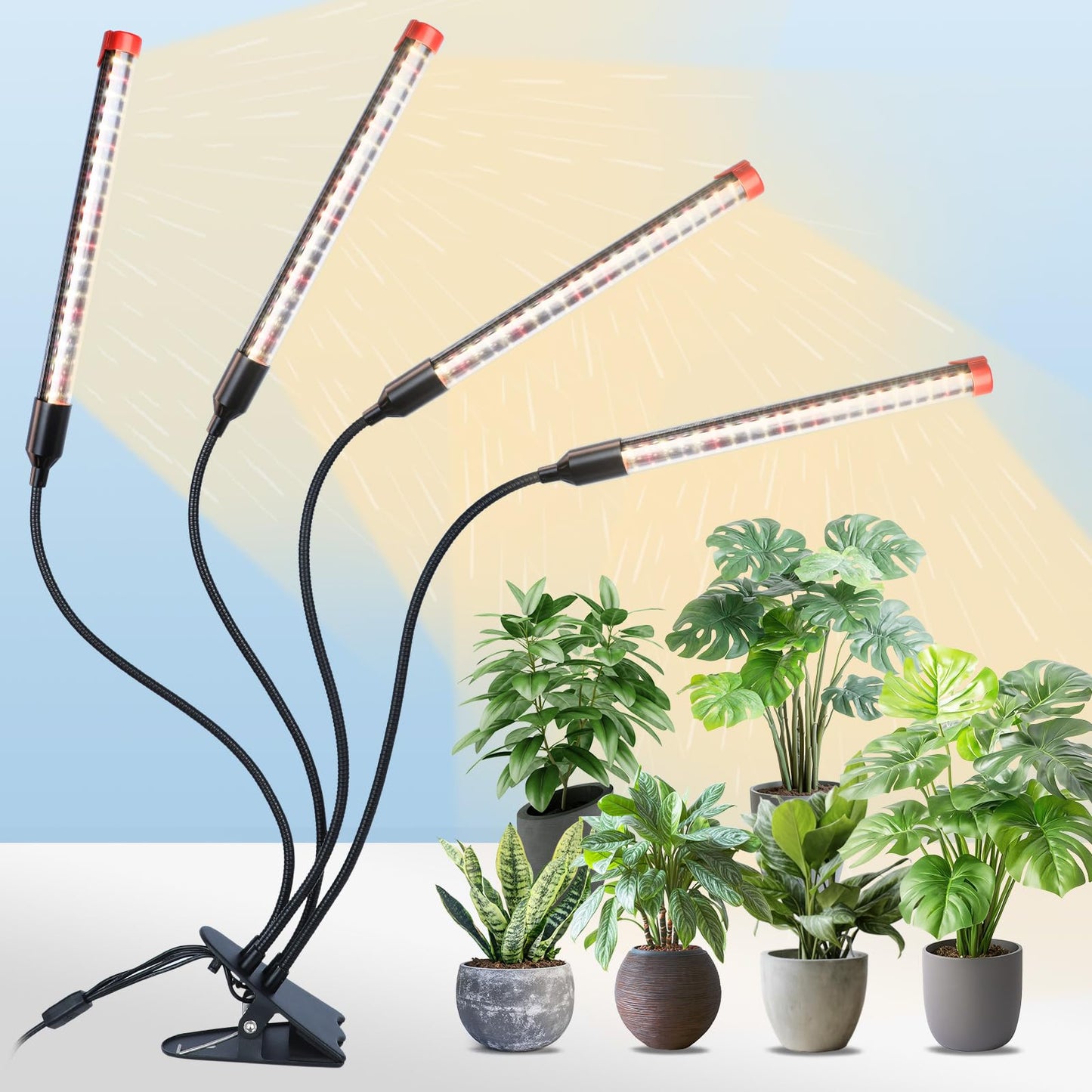 Gamechanger! 36W  Not 15W  4Head Strong Clip Grow Lights For Indoor Plants With Timer  Best Gift For Plants Lover  Led Plant Growing Lamp For Houseplants  Bonsai  Seed Starting  Seedlings  Veg  Flower