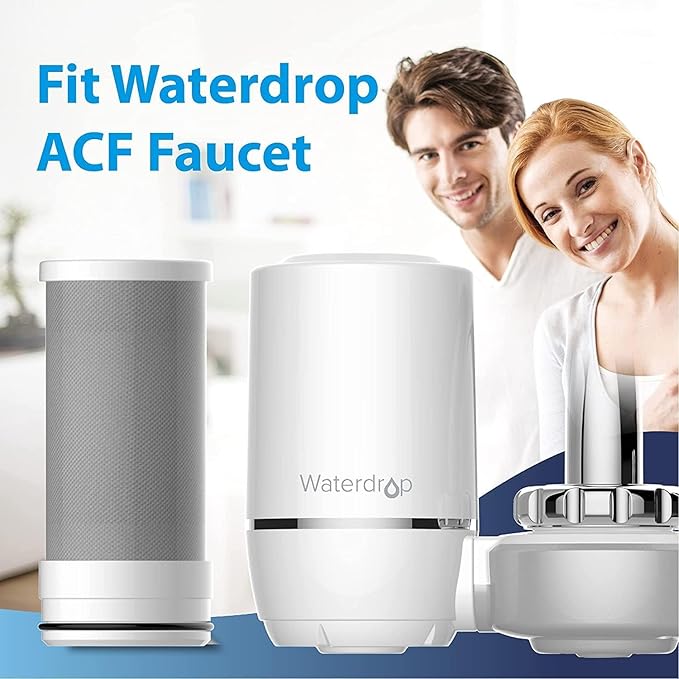 Waterdrop WD-FF-01A Replacement Filter, Faucet Water Filter, Replacement for WD-FC-01, WD-FC-02, WD-FC-06, Reduces Chlorine, Taste and Odor, Last Up to 3 Months (Pack of 1)