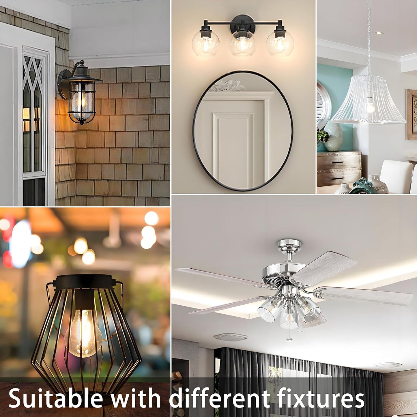 dalattin 12 Pack A19 Vintage LED Edison Bulbs, Dimmable, 60W Equivalent, High Brightness 2700K Soft White, 8W E26 Standard Base, 800 Lumens, CRI80+, Clear Glass Filament Bulb for Home