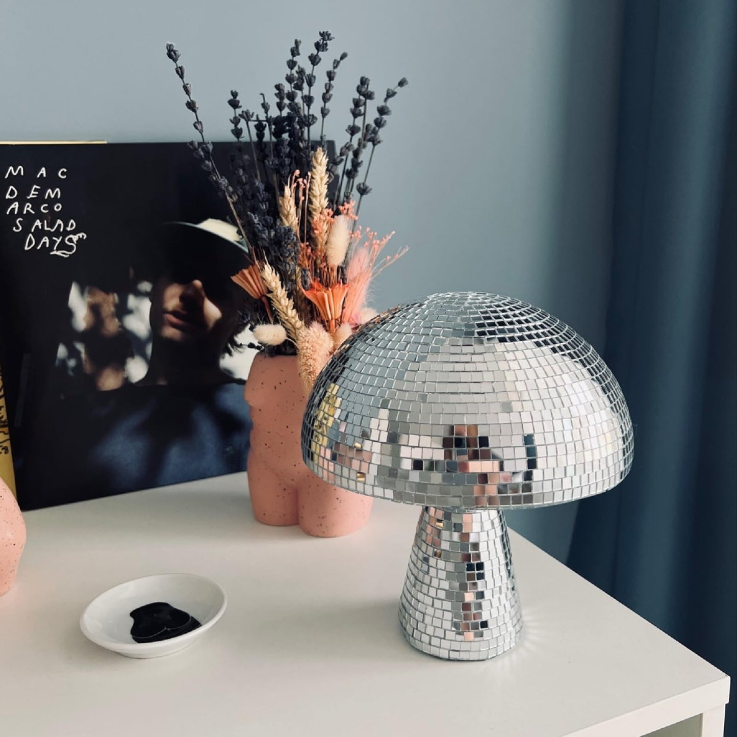 Yeehlmer Creative Mushroom Disco Ball For Party  Table Decor Mirror Retro Handmade Disco Ball Mushroom Shape Home Art Decorations Bar Ornaments(Silver  S(5.9))