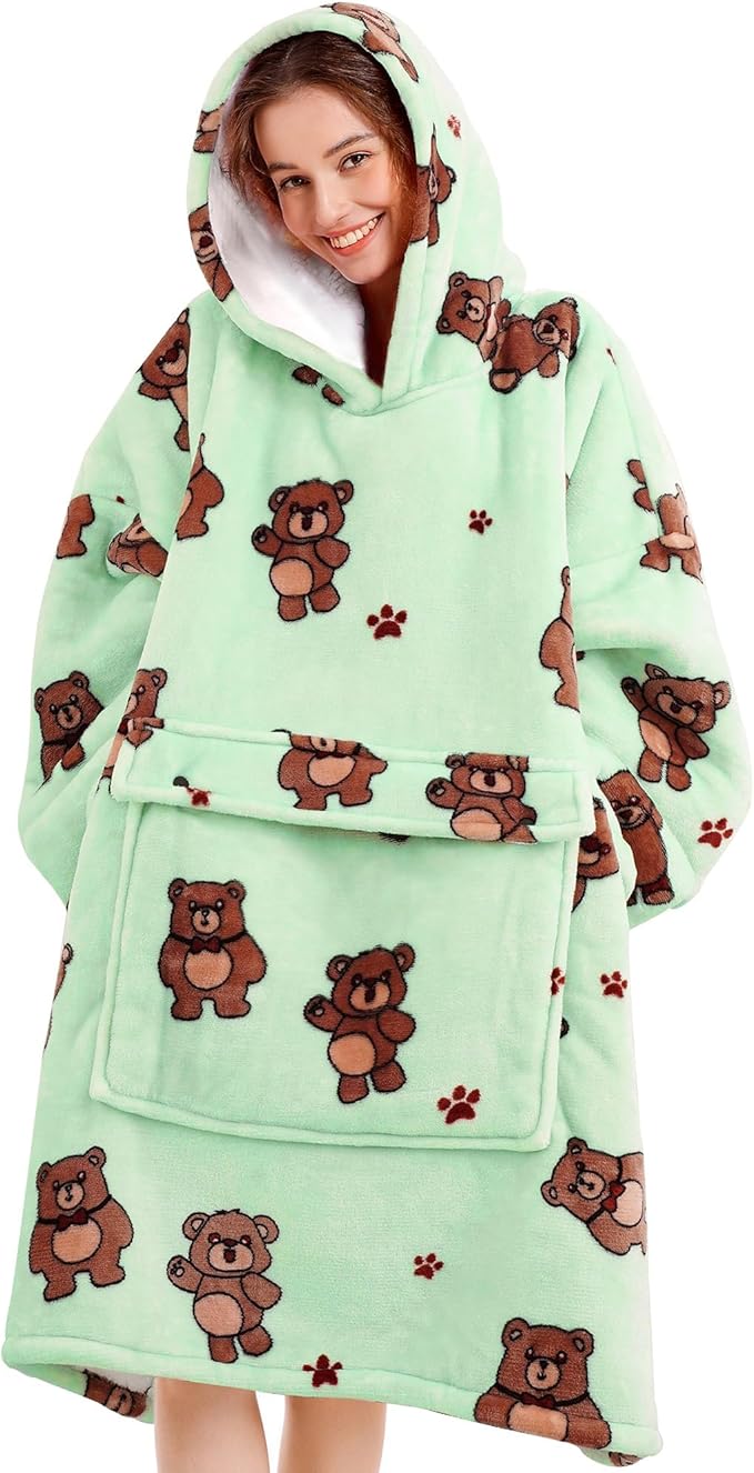 Narecte Cozy Oversized Blanket Hoodie Wearable Blanket Adults Soft Hooded Blanket Hoodie Birthday Gifts for Women Christmas
