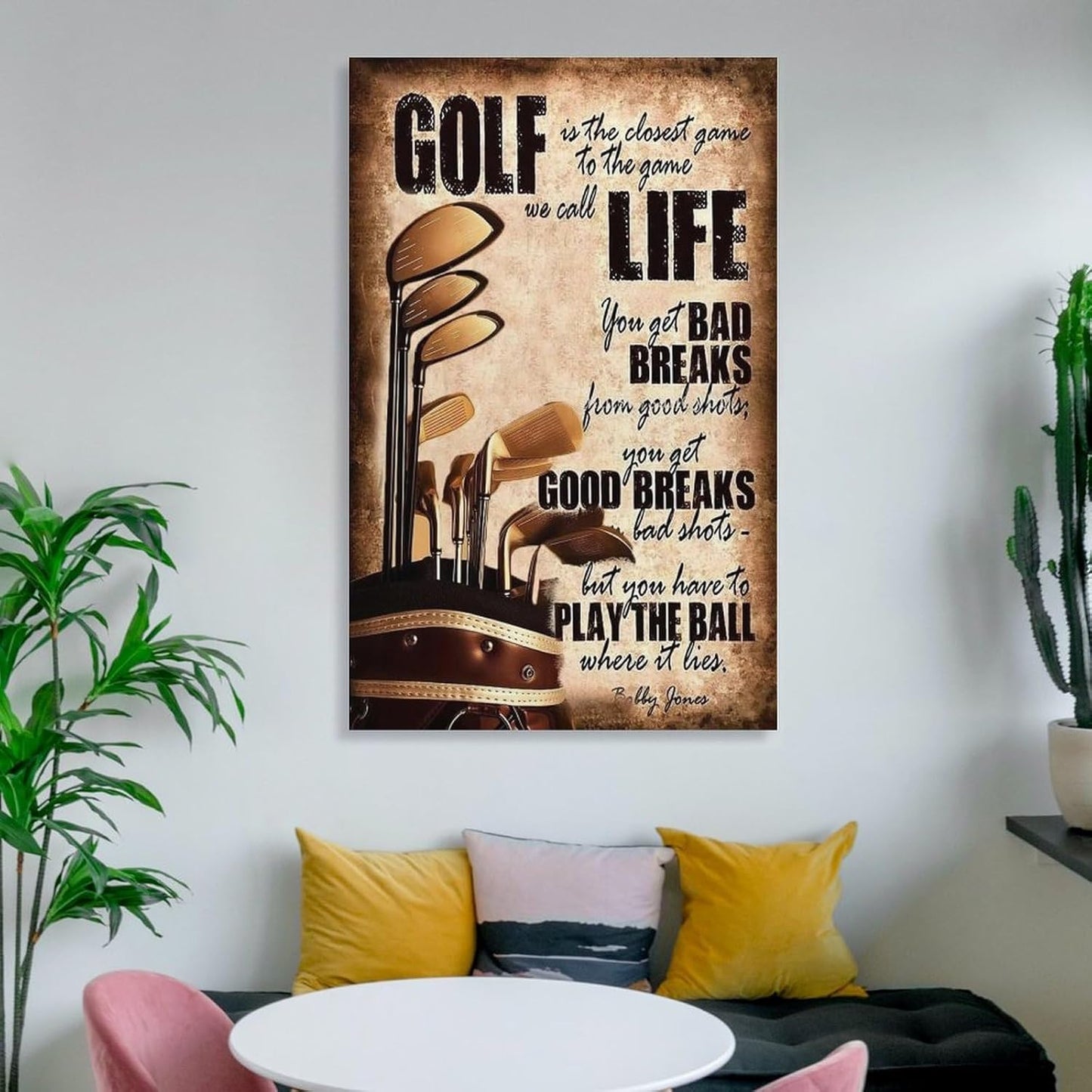 Golfing Classic Vintage Golf Life Art Posters, Sport Lovers Gifts, Canvas Painting And Wall Art Pictures Are Used For Room Aesthetics And Decoration 08x12inch(20x30cm)