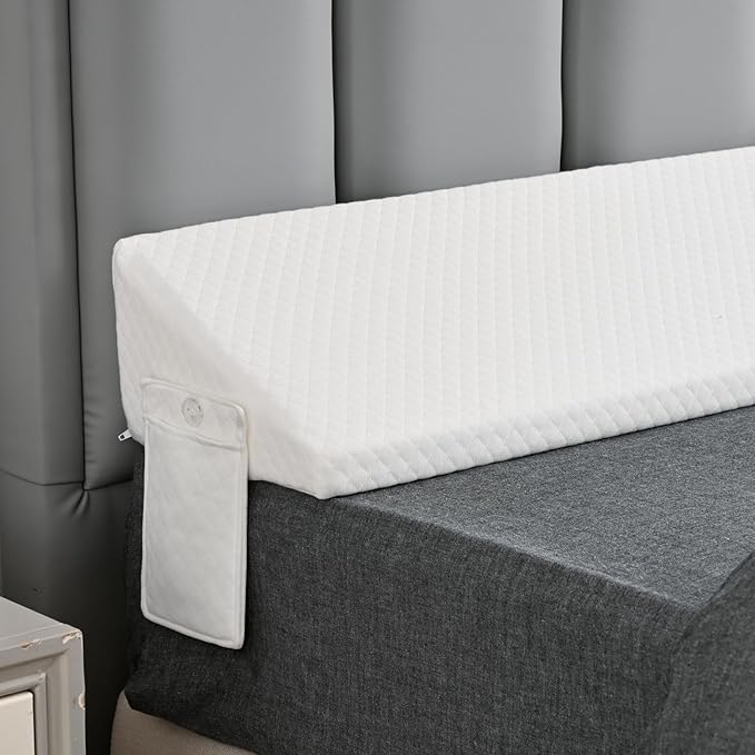 Full Size Bed Wedge Pillow for Headboard Pillow Full Mattress Wedge Gap Filler Trinangle Pillow Wedge for Headboard Space Filler Plus Long Pillow For Bed,Loft Bedroom Accessories Dorm Room Essentails