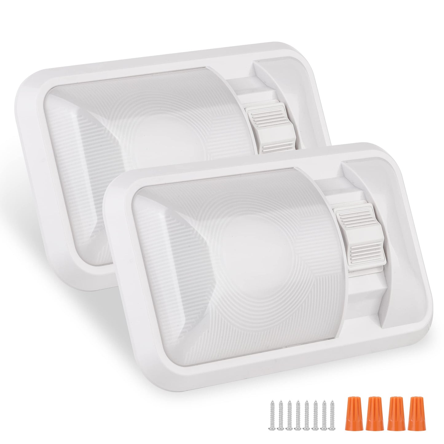 Rvzone 12V Led Rv Ceiling Dome Light Frosted Rv Interior Lighting 500Lm Single Dome Light Fixture For Rv Trailer Camper Truck Van Boat (Natural White 4000-4500K)