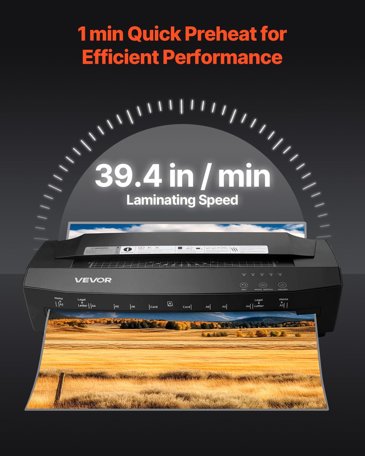 Vevor Laminator Machine, Cold And Hot Laminator For Max A3 Paper Size, 1 Min Quick Warm Portable Laminator, 3-10 Mil Thickness,