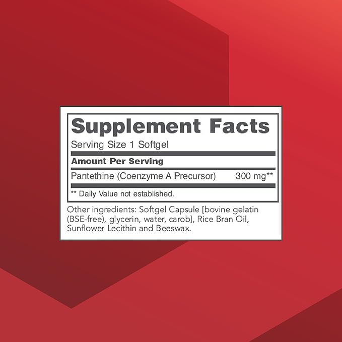 Protocol Pantethine 300mg - Active Form of Vitamin B5 - Liver Support* - Support Cholesterol Already Within Normal Range* - Pantethine Vitamin Supplement - 60 Softgels