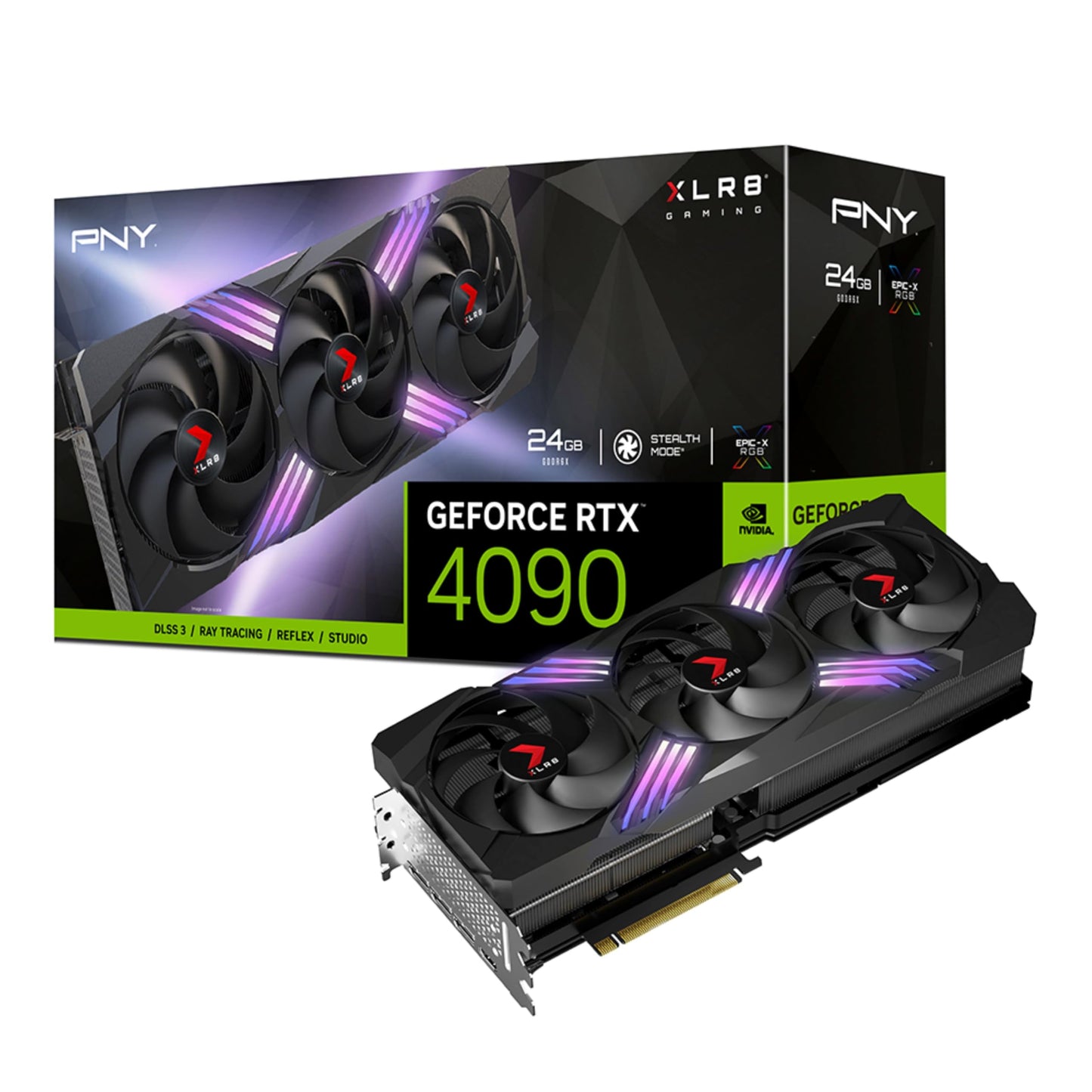 PNY GeForce RTX 4090 24GB XLR8 Gaming Graphics Card - Triple Fan, DLSS 3, ARGB, 384-bit PCIe 4.0, VCG