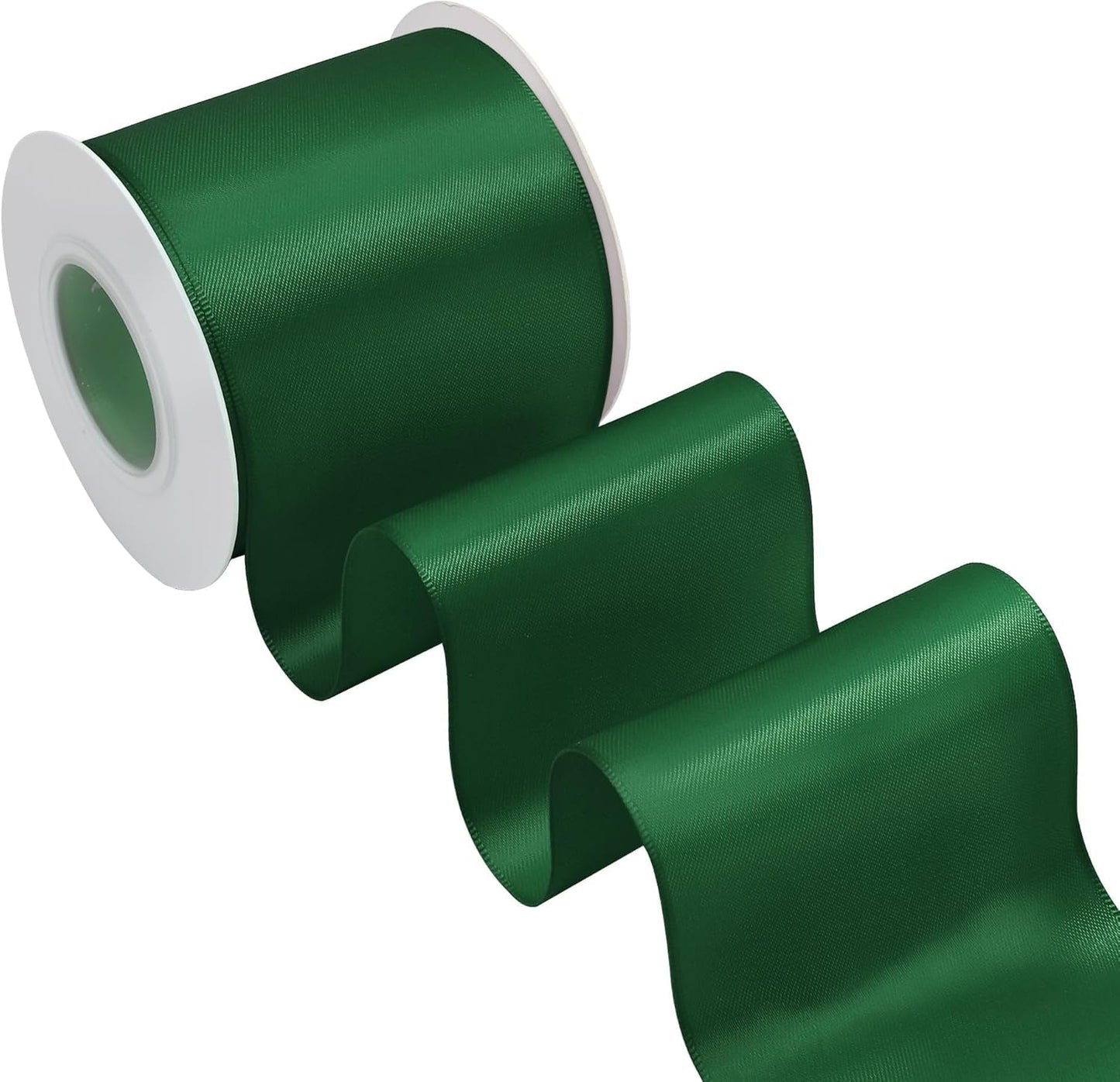 Forest Green Satin Ribbon 3 Inch X 15 Yards Solid Color Double Faced Ribbons Perfect for Crafts Wedding Decor Bow Making Arts Sewing and More