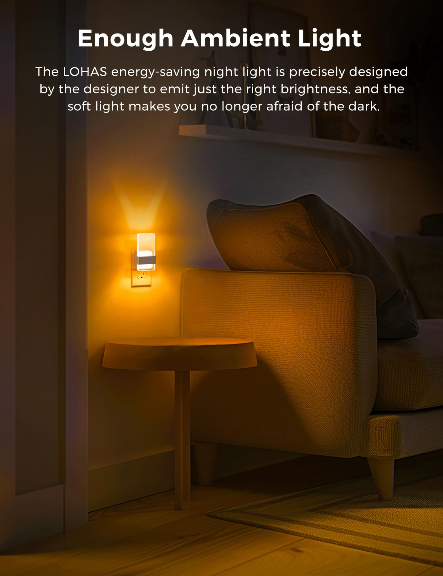 L Lohas Led Night Light  Amber Night Lights Plug Into Wall  Dusk-To-Dawn Sensor Decorative Night Light  0-100Lm Dimmable Nightlights  Wall Sconce-Style Acrylic Nitelight For Bathroom  Hallway Gift