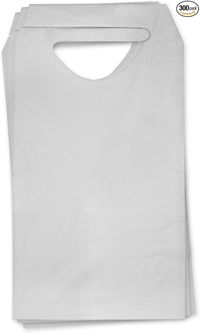 SNL Quality Disposable Adult Poly-Lined Bibs - 16" X 28" - Tie-Back (Pack of 300)