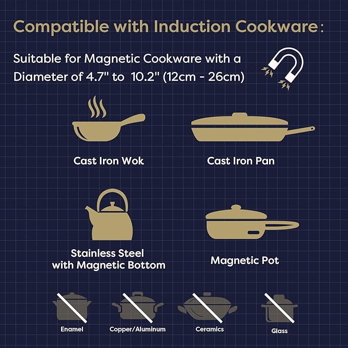 CDV 1800W Portable Induction Cooktop, Ultra Slim Single Electric Countertop Burner with Sensor Touch and Digital timer ETL Approved.