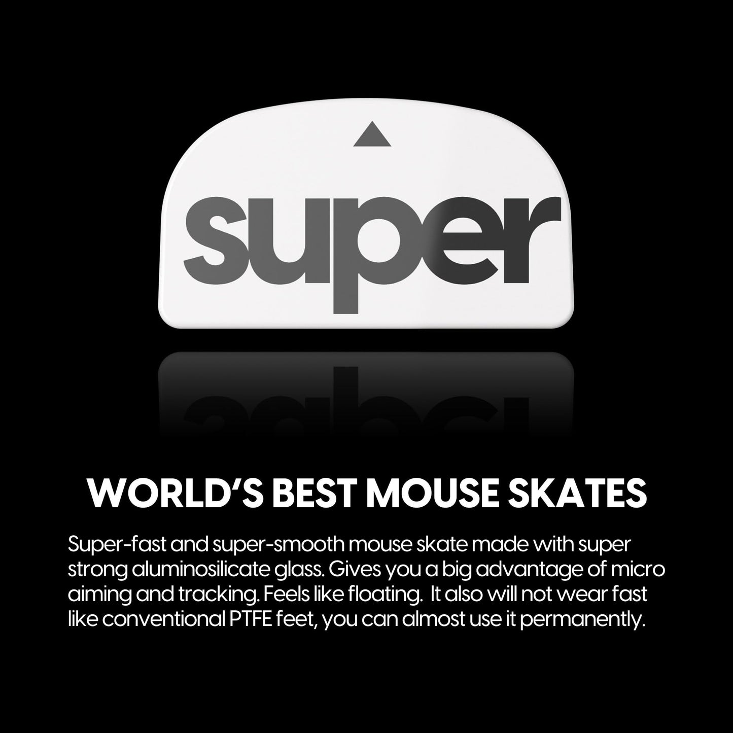 Superglide Glass Mouse Skates for Logitech G Pro X Superlight 2 (Type-C, White) - Ultra Smooth Glide, Durable Glass Mouse Feet