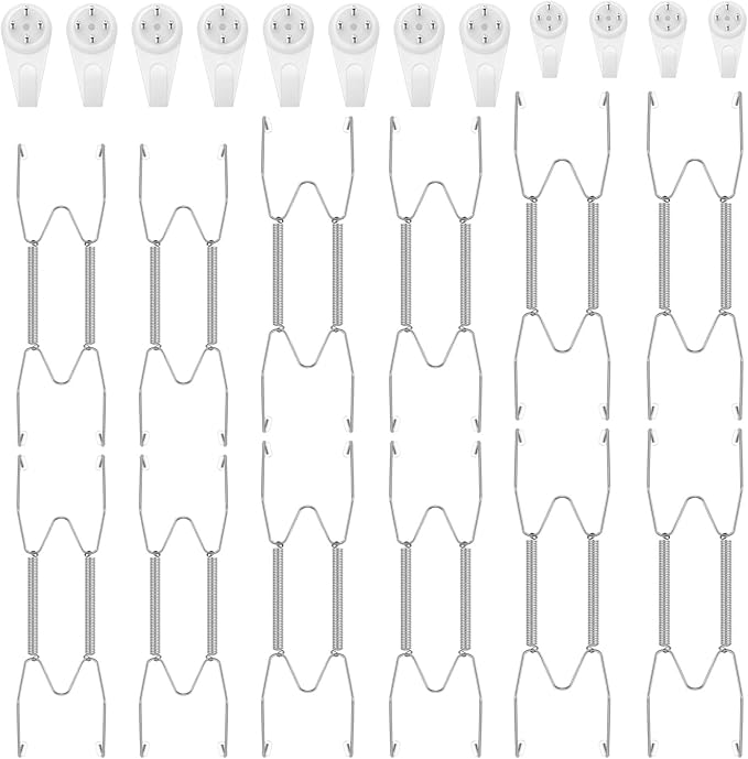 Hotop 12 Pieces Plate Hangers for Wall 8/10/12 Inch Stainless Steel Wire Invisible Plate Hangers Heavy Duty Display Holders with 12 Pieces Hooks for Wall Decorative(Silver)