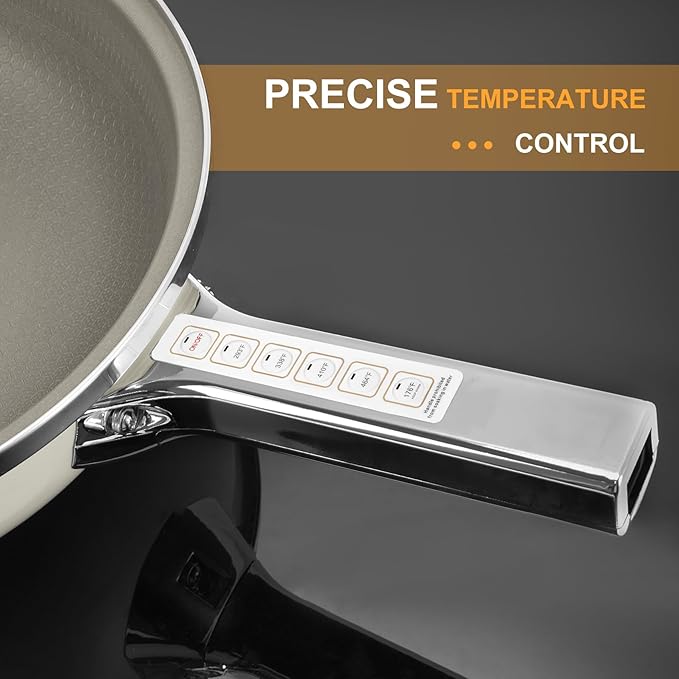 AEWHALE Hot Pot Electric,5L Multifunctional Electric Pot for Cooking,1600W Non-Stick Frying Pans for Steak, Egg, Ramen, Soup with Temperature Adjustment， Titanium Stainless
