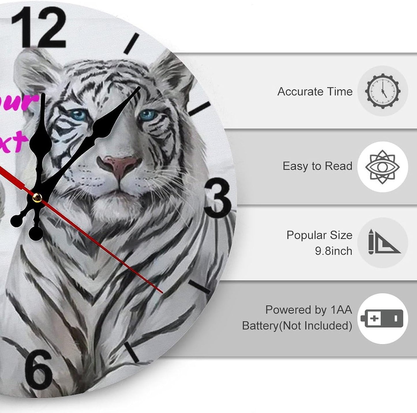 Custom Wall Clock,Personalized Wood Clock add Your Photo/Text,Customizable Silent Round Decoration for Kitchen Bathroom 12inch style3