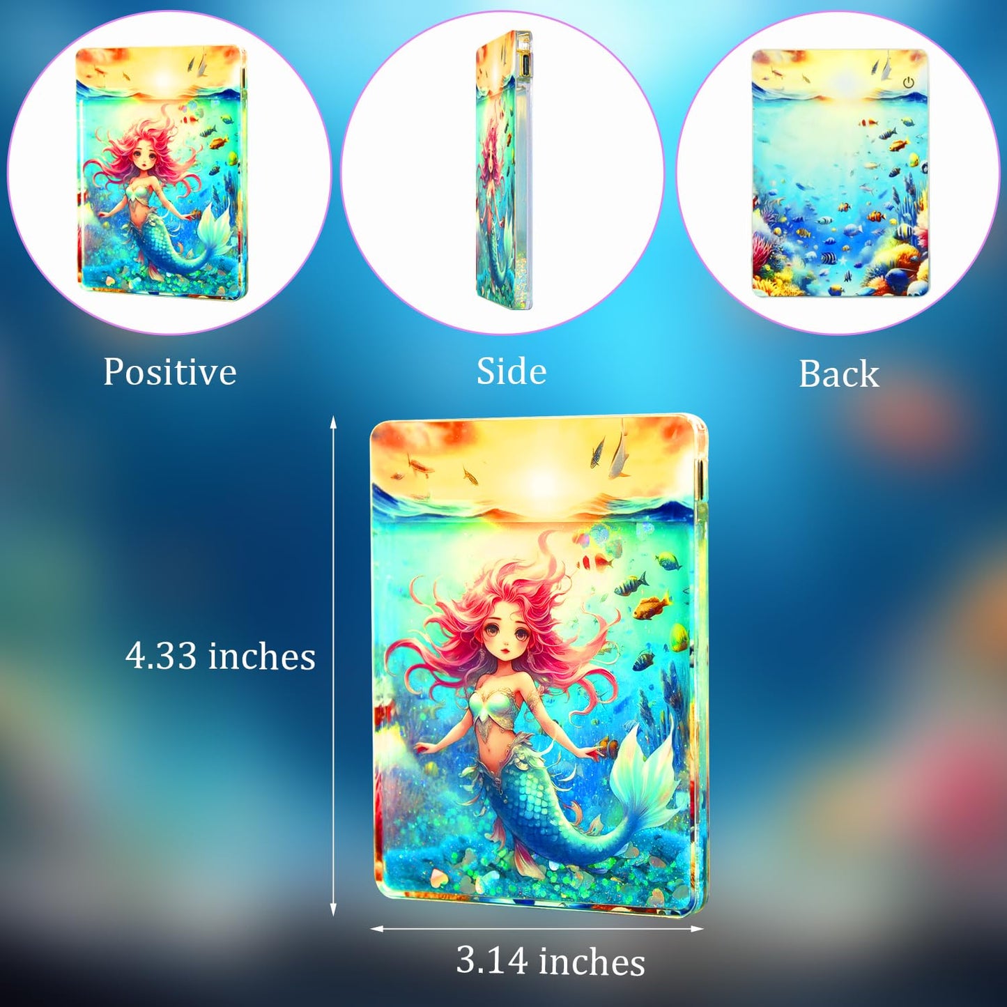 Childrenlive Mermaid   Light - Mini Led Card Lamp  Bedside & Desk Decor For Girls  Portable Night Light & Dreamy Desktop Ornament  Mermaids Gift For Girl/Mermaids Fans (Mermaid)