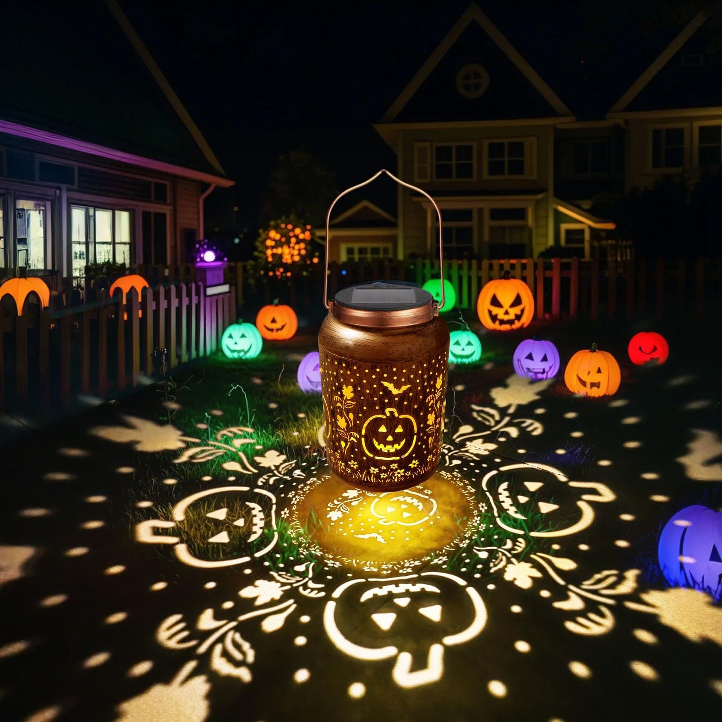 Halloween Decorations Solar Lanterns Outdoor Waterproof Pumpkin Garden Decor Gifts  Halloween Pumpkin Lantern Lights Hanging Solar Lights For Halloween Party  Yard  Patio  Backyard  Porch
