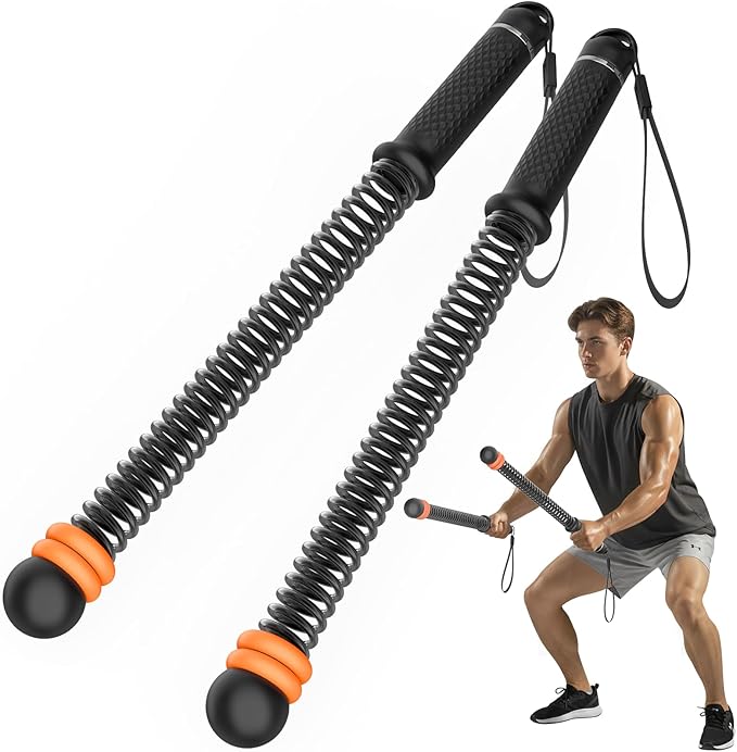 Ropeless Battle Ropes, Heavy Duty Workout Rope for Home Gym with Training Poster, Portable Arm Exerciser Rope for Strength...