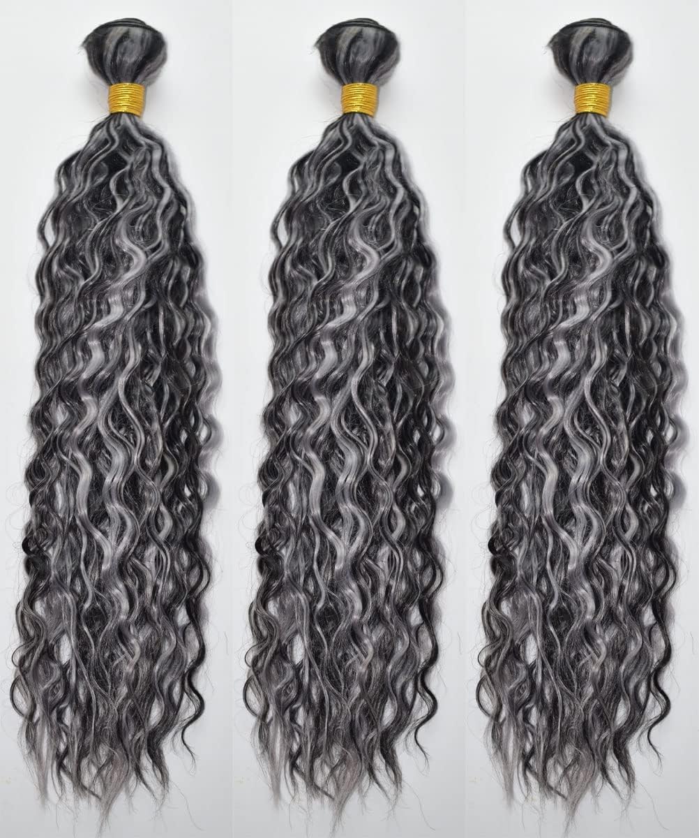 Lagalaga Bundles Human Hair 24 26 28 Inch Deep P1B/GREY Human Hair Bundles Unprocessed Brazilian Virgin Hair Quick Weave Hair fo