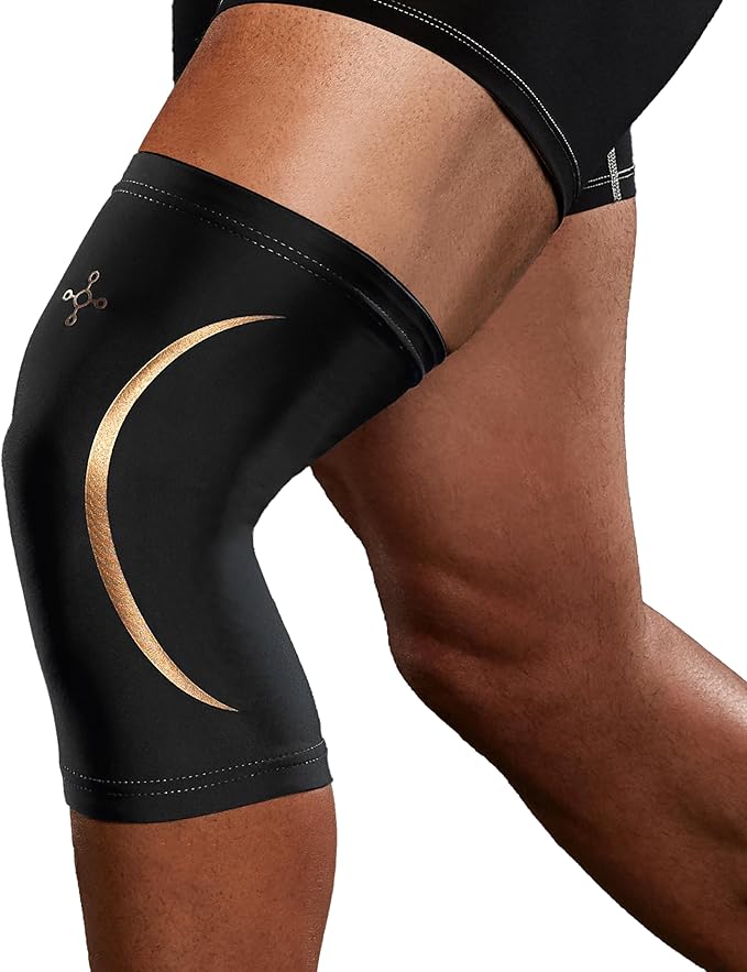 Tommie Copper Knee Compression Sleeve (S/M, Black), 15-20 mmHg, 4D Stretch & Non-Slip Fit for Targeted Support, Patented C...