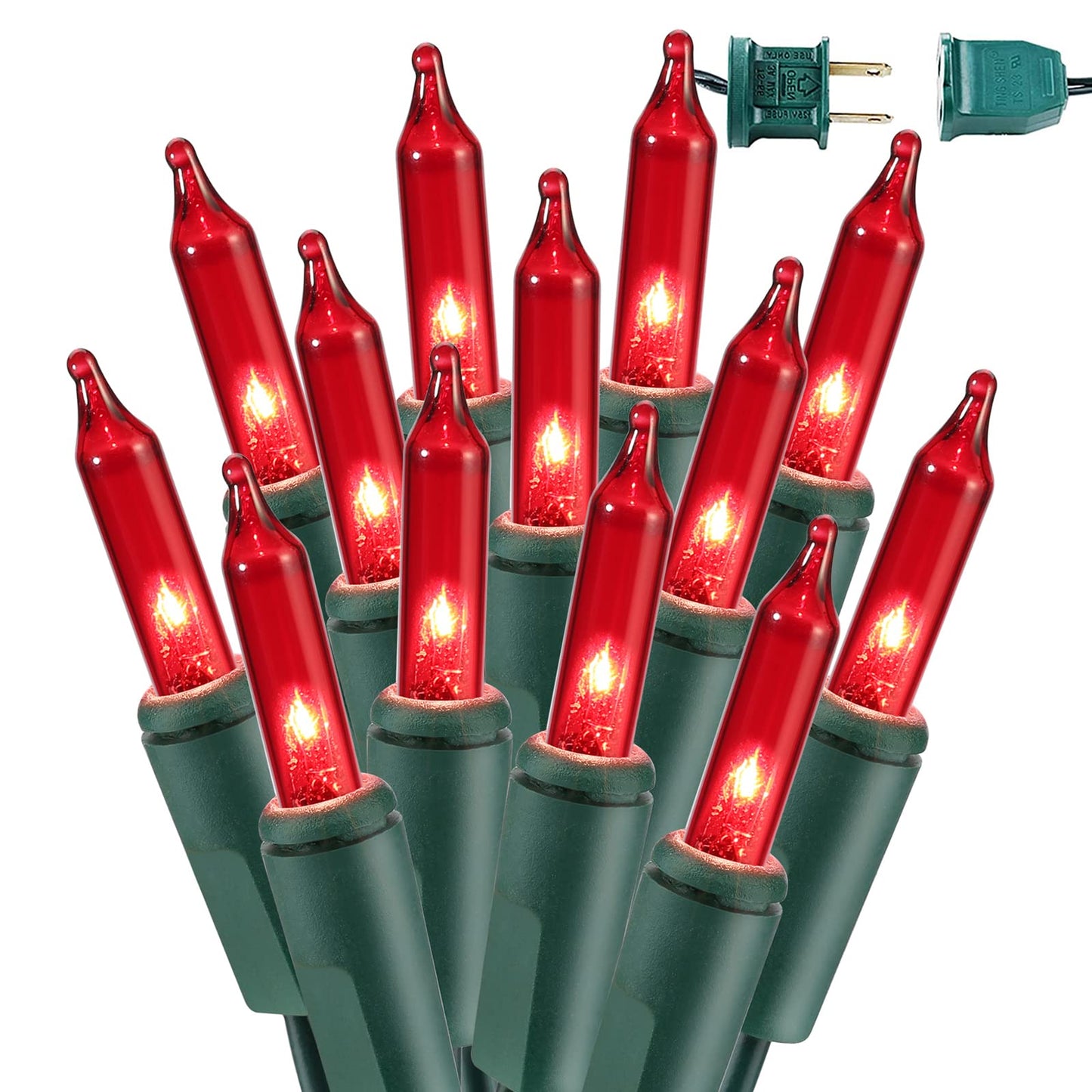Brizlabs Red Christmas String Lights - 300 Count, 69.6Ft, Ul Certified Indoor/Outdoor, Connectable Incandescent Decor For Xmas Tree & Garden