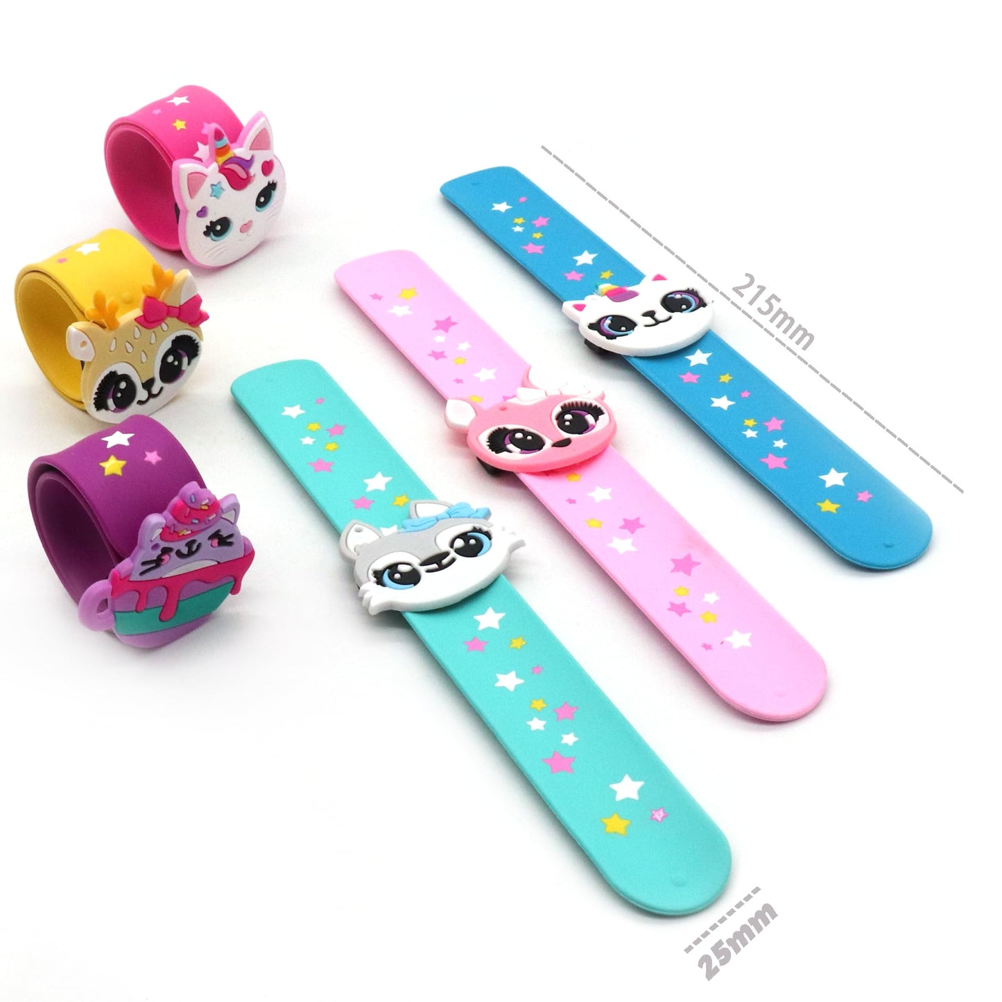 LOCHSOEL Cat Slap Bracelets for party- Silicone Wristbands Adjustable Party Favors, Classroom Prizes, Carnival Games - Birthday