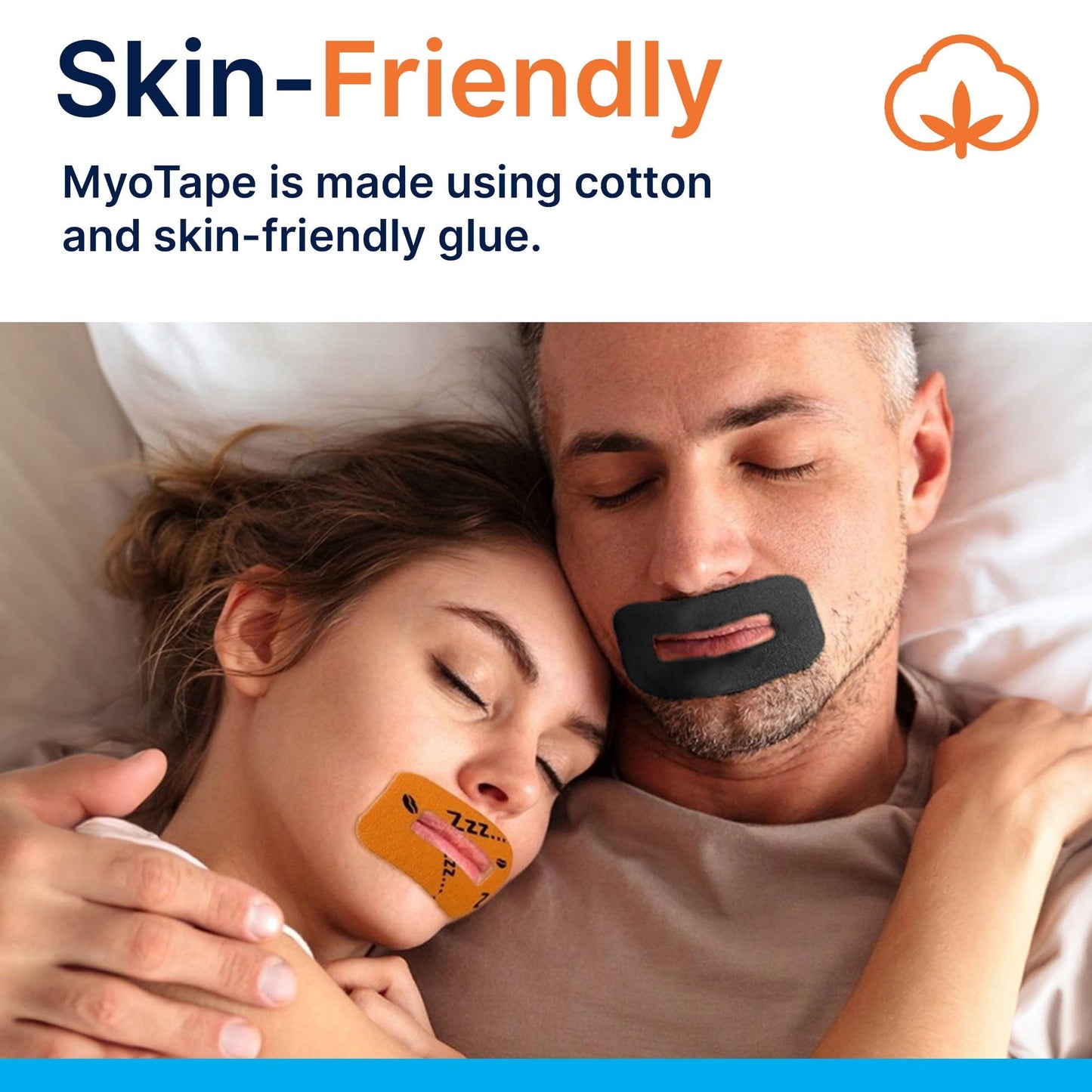 MyoTape - Sleep Tape for Beards - 90 Nights - Reduce Snoring - Improve Sleep - Promote Nasal Breathing - Extra Strong Adhesive - Comfortable & Gentle