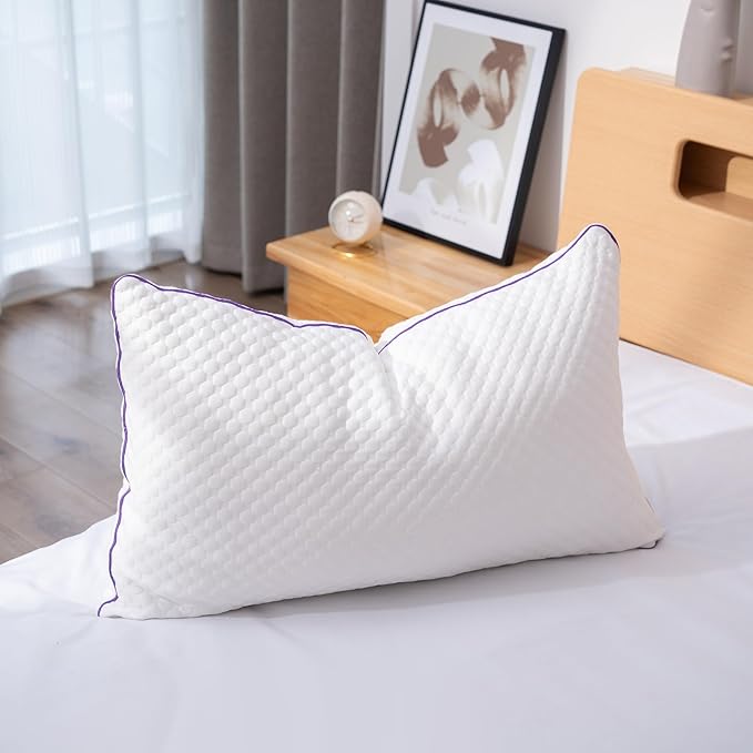 BPC Adjustable Shredded Memory Foam Pillow King Size - Cooling Medium Firm Pillow with Removable Cover Bed Pillows for Sleeping Side Stomach and Back Sleepers, CertiPUR-US