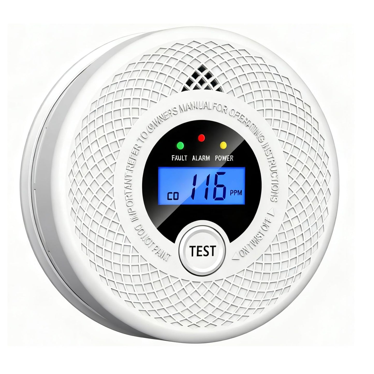 Smoke and Carbon Monoxide Detector 10 Year Battery Operated, LCD Display & Visual Alerts, Smoke and CO Detector for Home, Reliable Warning