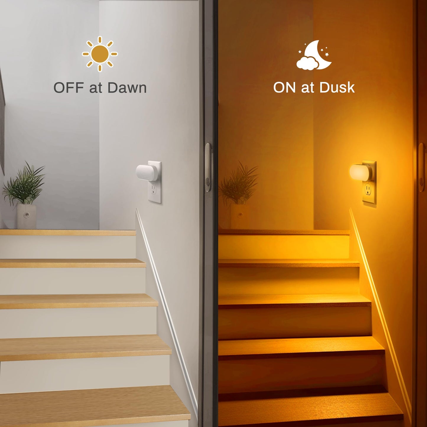 Doresshop Amber Night Lights Plug Into Wall  Dusk To Dawn Night Light 4Pack  1W Led Night Light For Bedroom  Kids Room