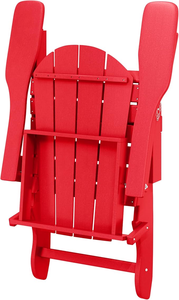 Westin Outdoors Laguna WO Home Furniture Adirondack Chair 2 PCS Set Outdoor Folding Patio Chair for Bon Fire Pit Garden Lawn Backyard Lounging Relaxing (Red)