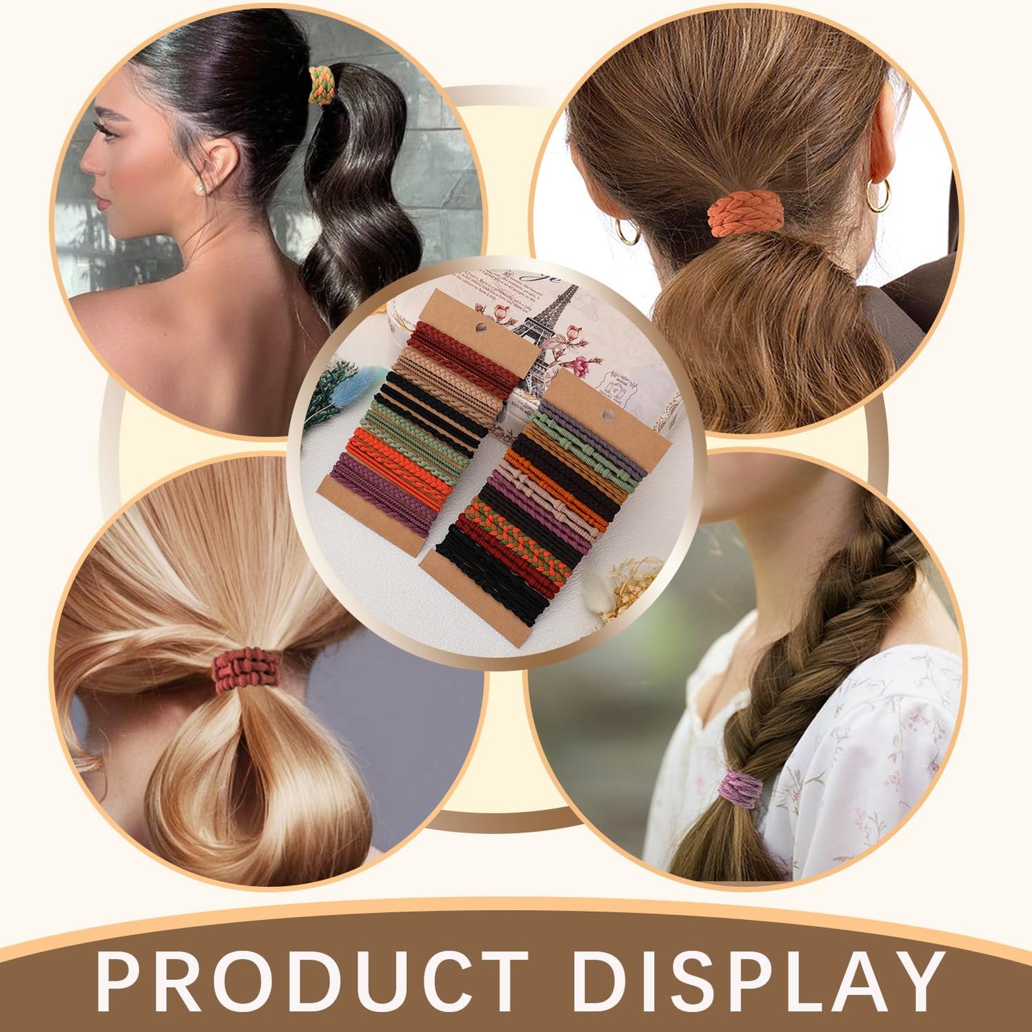 Boho hiar ties 25pcs Cute Bracelets for Thin and Thick Hair, Hair Accessories for girl or Women,Soft Dual-Use No-Damage Ties, El