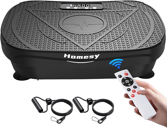 Homesy Vibration Plate Exercise Machine, Vibrating Plate for Lymphatic Drainage, Full Body Shake Platform Board for Home F...
