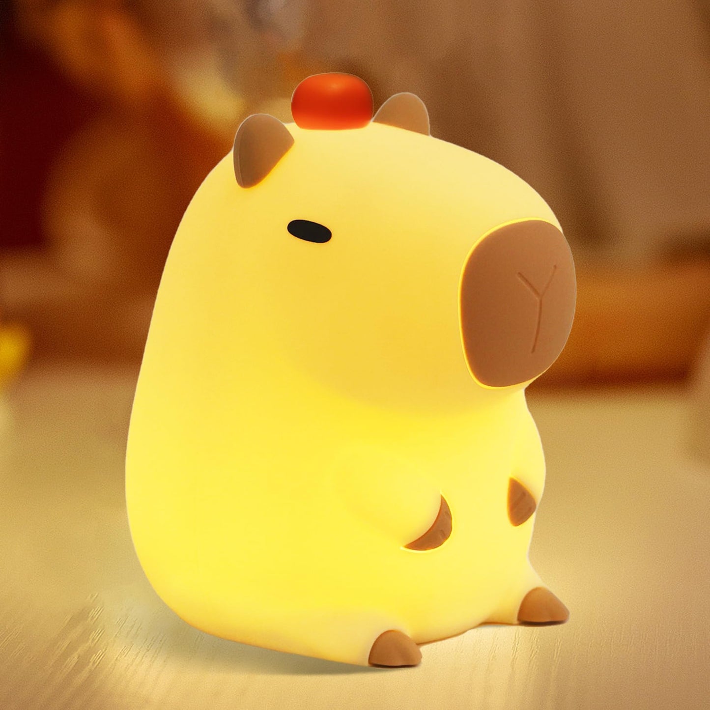 nite Capybara Night Light  Cute Orange Capy Lamp For Kids  Soft Silicone Kids Nursery Nightlight Led Touch Light  Bedroom Decor As Xmas Birthday Gifts