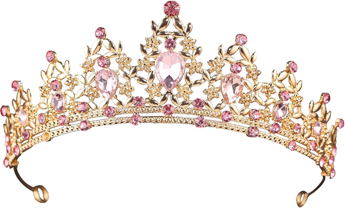 Crystal Tiara for Women and Girls – Rhinestone Princess Crown Headband Bridal Hair Accessories for Wedding, Birthday