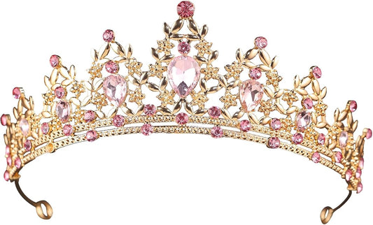 Crystal Tiara for Women and Girls – Rhinestone Princess Crown Headband Bridal Hair Accessories for Wedding, Birthday
