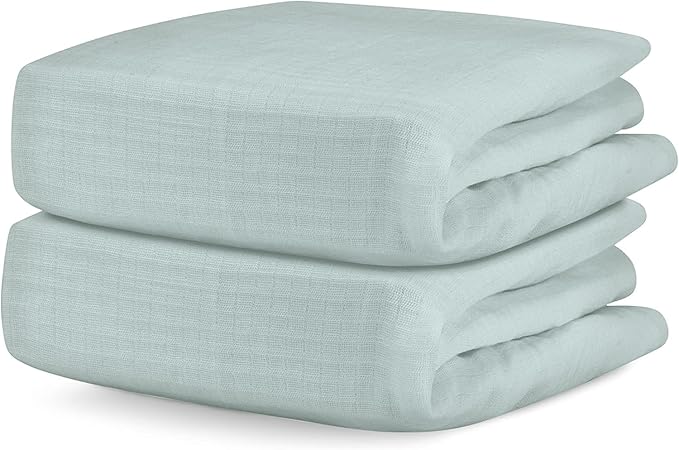 Newton Baby Fitted Single Layer Crib Sheet (2-Pack) - Ultra Breathable and Soft, Organic Cotton, Fits All Standard Cribs, Sage