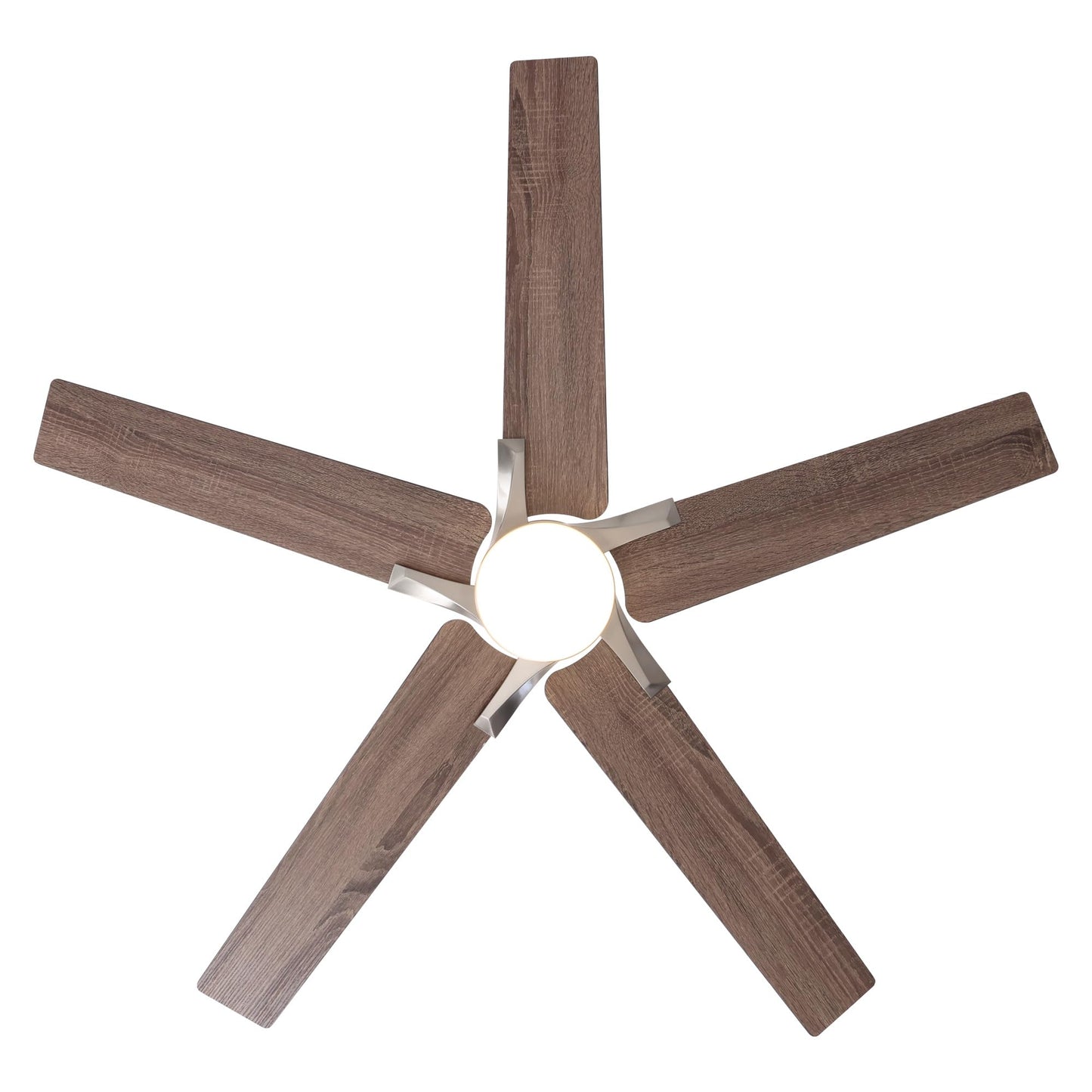 Nuoqiso 52 Inch Ceiling Fan with Lights, Remote Control, Quiet DC Motor, Dimmable LED, Nickel Finish, Model FS-8921-father