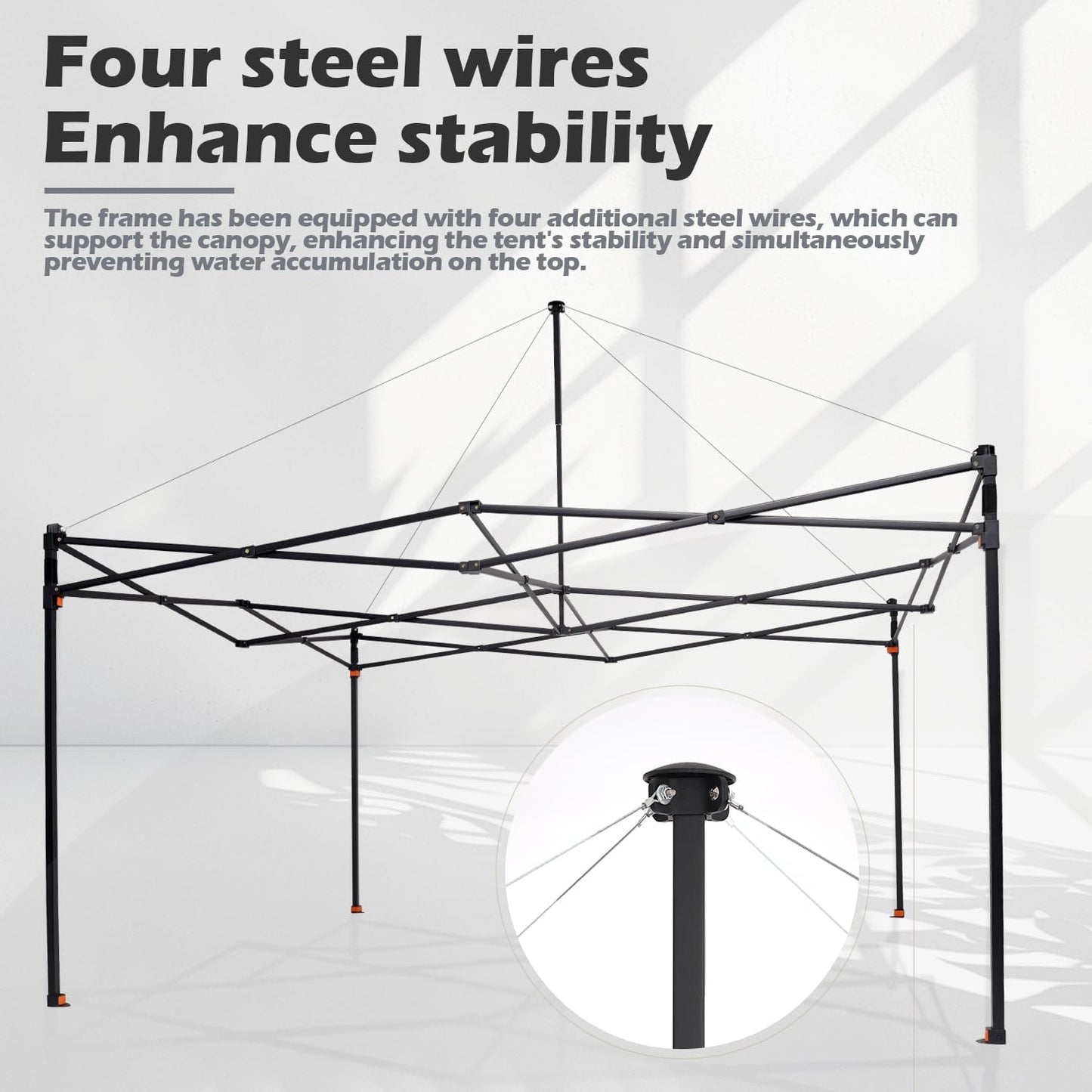 OUTFINE 12×12 Pop Up Canopy-Heavy Duty Canopy Tent with Sturdy Metal Frame(10×10 Base) Reinforced with Steel Cables, Roller Bag, Sidewall×4 for Exhibition, Party&Backyard (White, 12 * 12FT Pro)