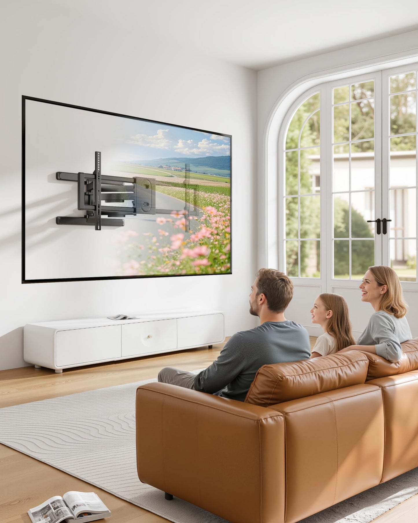 monTEK Full Motion TV Wall Mount for 43"–95" TVs, Pre-Assembled & up to150lbs, Heavy Duty TV Mount Bracket with Tool-Free Tilt/Swivel/Extension, Max VESA 800x400, Fits 16"/18" Studs