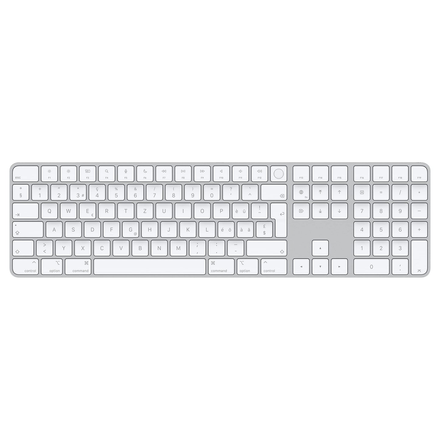 Apple Magic Keyboard With Touch Id And Numeric Keypad: Wireless, Bluetooth, Rechargeable. Works With Mac Computers With Apple Si