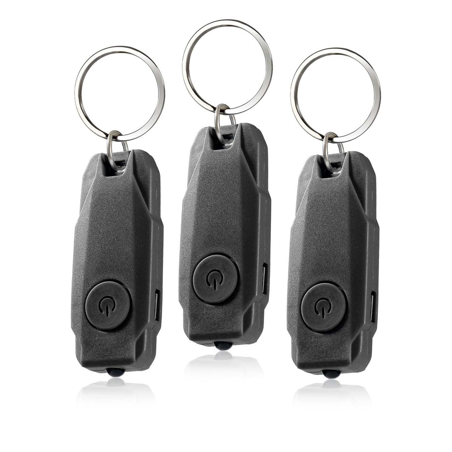 Barrysail Usb Rechargeable Keychain Light  3Pcs Mini Led Flashlight With Keyring  Great Edc Tool  Gift For Kids Teens (3  Black)